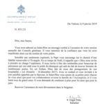 Correspondance avec le Pape François